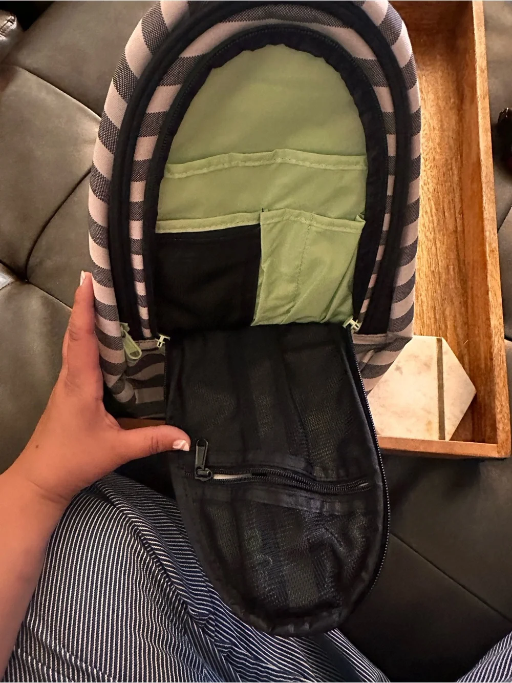 Dakine Gray and White Striped Daypack